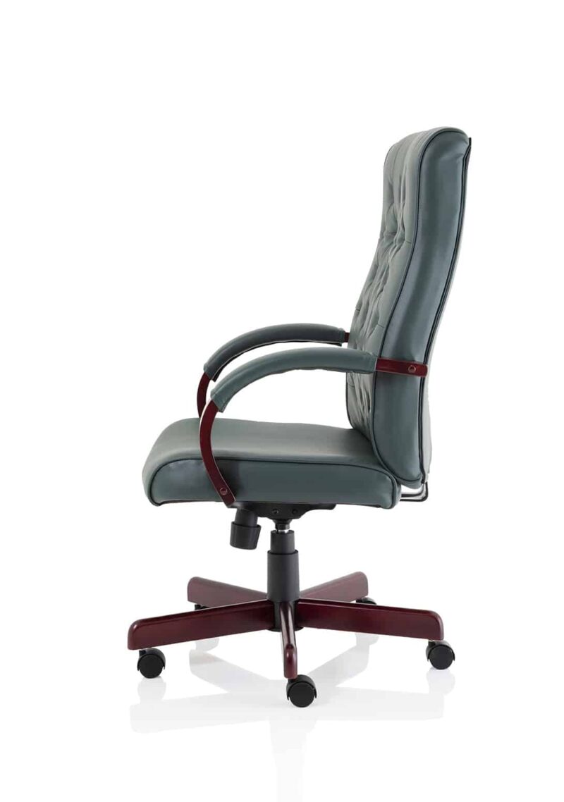 Chesterfield High Back Leather Executive Office Chair with Arms - Image 4