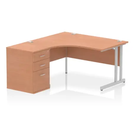 OE - Impulse 1400mm Cantilever Left Crescent Desk Workstation