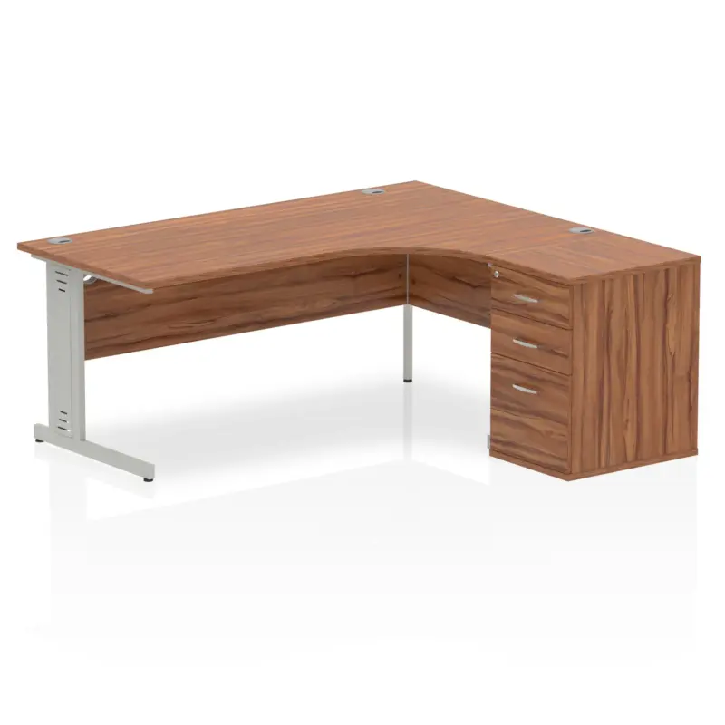 Impulse 1800mm Cable Managed Right Crescent Desk Workstation - MD ...